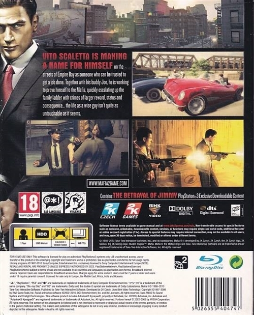 Mafia II - Med pap sleeve - PS3 (A Grade) (Genbrug)